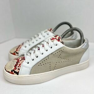 Steve Madden Rezume Sneaker Low-top Lace-up Closure Red Snake Womens Sz 7M NWOB